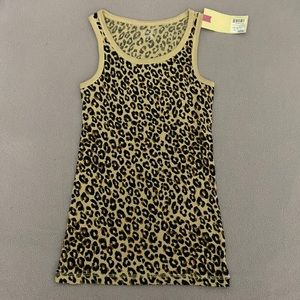 y2k leopard print long tank